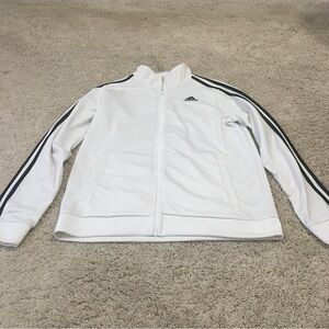 Adidas white full zip up boys size extra large 18-20
